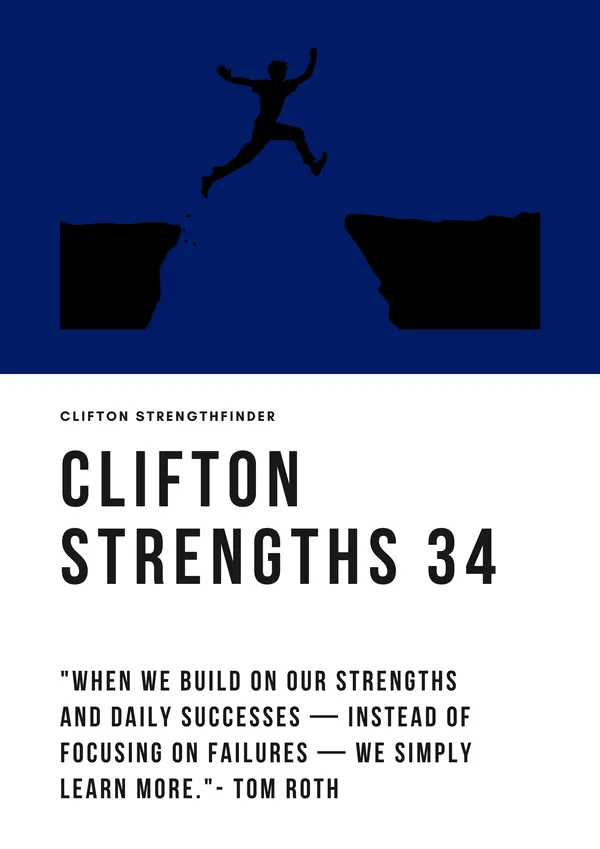 CliftonStrengths® Guide – PDF-Cover mit den 34 Talentthemen von PurposeCoach®