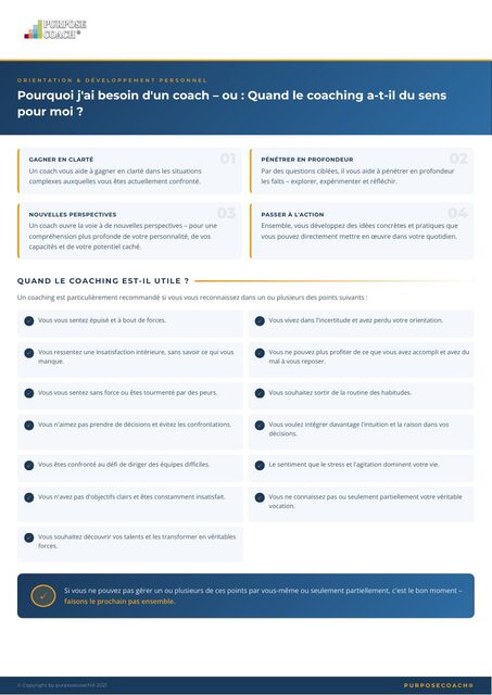 Pourquoi j'ai besoin d'un coach